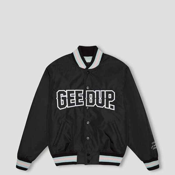 Geedup Company Heritage Varsity Jacket (Black / Teal)