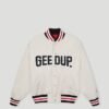 Geedup Company Legacy Varsity Jacket (Grey / Red)