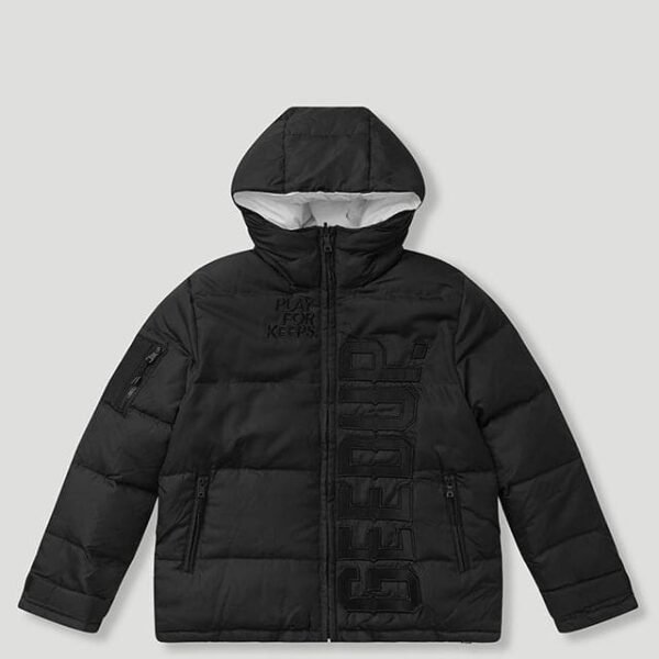 Geedup Core Logo Dual-Tone Reversible Puffer Jacket (Black / White)
