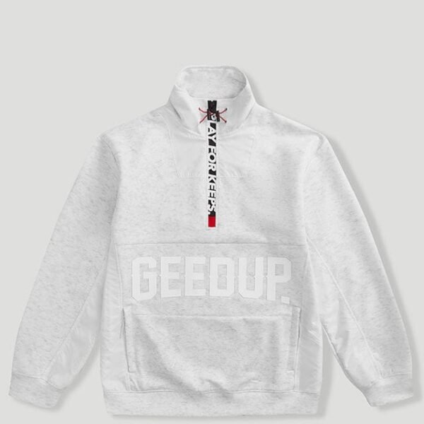 Geedup Core Logo Qtr Zip White Marle