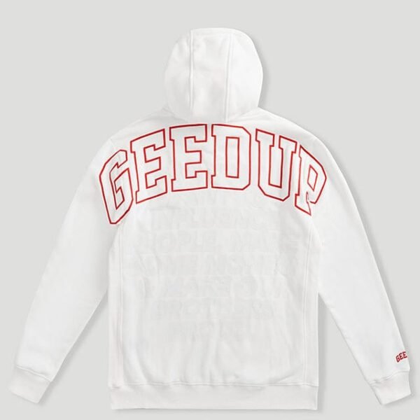 Geedup Proud Team Logo Hoodie White Red