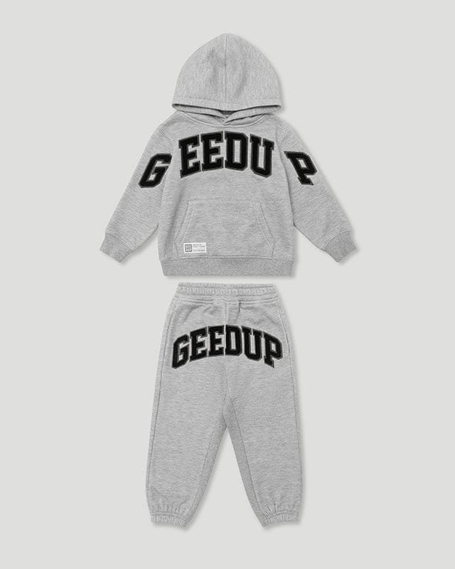 Geedup Team Logo Kids Tracksuit Grey Black