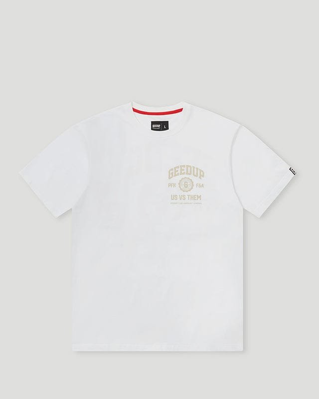 Geedup Us vs. Them T-Shirt White Beige