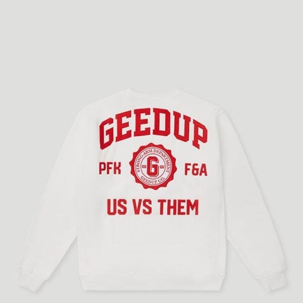 Geedup Strong-Arm Department Crewneck White Red