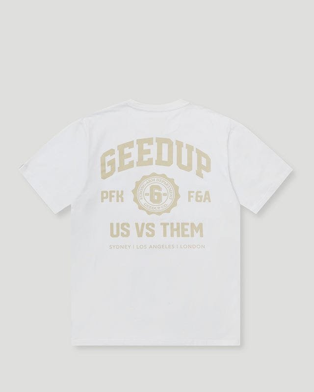 Geedup Us vs. Them T-Shirt White Beige