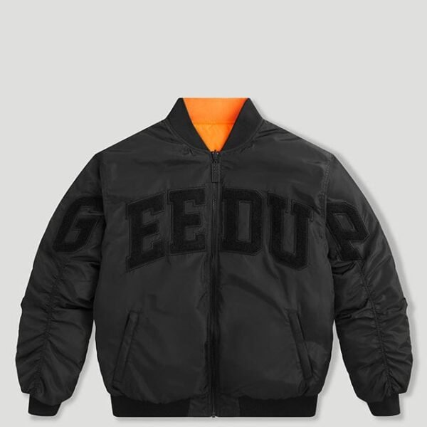 Geedup Team Logo Handstyle Reversible Bomber Black Orange