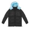 Geedup Team Logo Reversible Duck Down Jacket Baby Blue Black